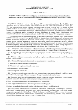 47/2015 w sprawie ustalenia regulaminu określającego zasady