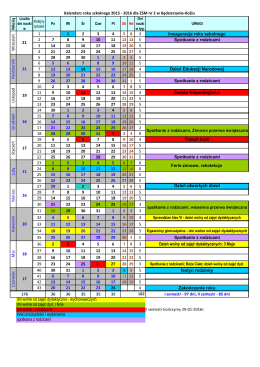 Kalendarz roku szkolnego 2015/2016
