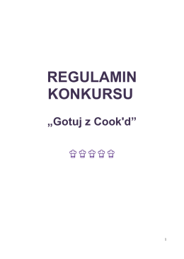 REGULAMIN KONKURSU „Gotuj z Cook`d”
