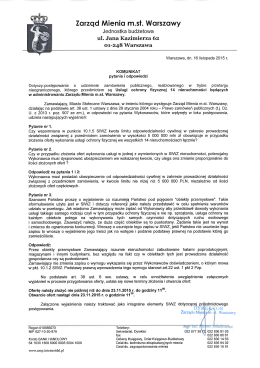 Komunikat 1 - Zarząd Mienia m.st. Warszawy