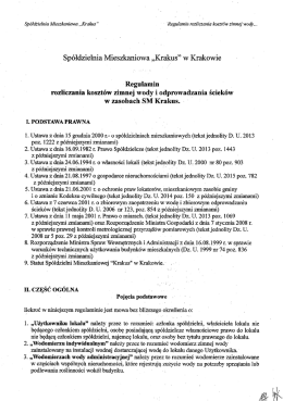 Regulamin rozliczania kosztów zimnej wody i