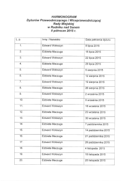 harmonogram - Rudnik nad Sanem