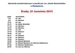 Środa, 01 kwietnia 2015 - Parafia św. Józefa Rzemieślnika w