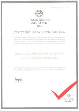 FIRMA GODNA ZAUFANIA