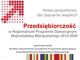 Regionalny Program Operacyjny dla woj. małopolskiego