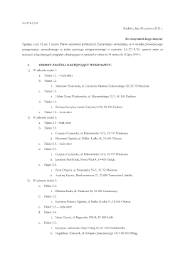 Informacja o wyborze najkorzystniejszych ofert