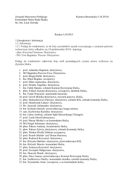 Rozkaz Komendanta Hufca L10/2015 z dnia 05.10.2015r.