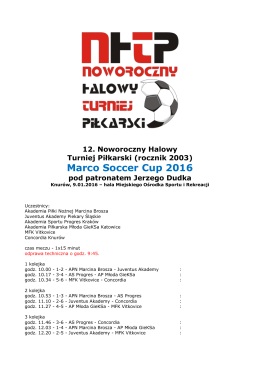 Marco Soccer Cup 2016 pod patronatem Jerzego Dudka