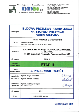 Przedmiar rob&oacute;t - Regionalny Zarząd Gospodarki Wodnej w Gdańsku