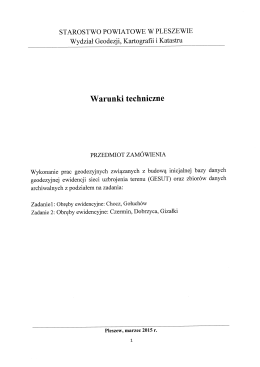 STAROSTWO POWIATOWE W PLESZEWIE Wydział Geodezji