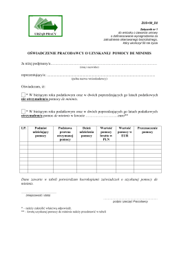 Oświadczenie pracodawcy o pomocy de minimis w formacie PDF