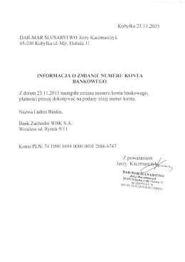 Kobyłka 23.1 1.2015 DAR-MAR ŚLUSARSTWO Jerzy Kaczmarczyk