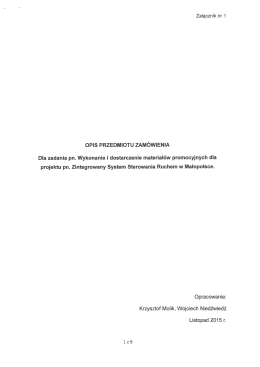 zal nr 1 - opis przedmiotu zamowienia