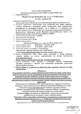 Treść zapytania ofertowego