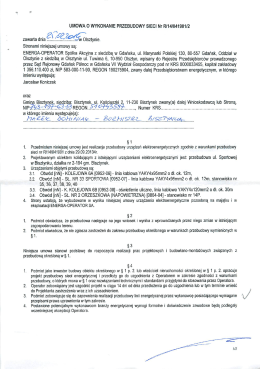 UMOWA O WYKONANIE PRZEBUDOWY SIECI Nr