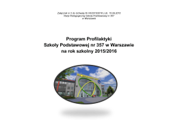 Program Profilaktyki Szkoły Podstawowej nr 357 w Warszawie na