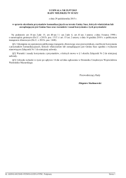 Uchwała Nr IX/97/2015 Rady Miejskiej w Suszu z dnia 29