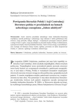 literatura polska w przekładach na łamach uzbeckiego czasopisma