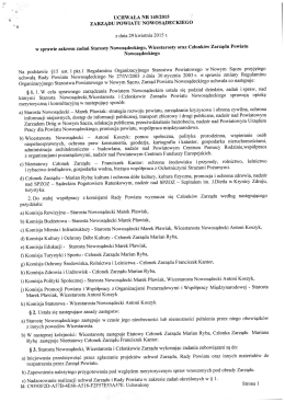 UCHWAŁA NR 1452015 ZARZĄDU POWIATU NOWO SĄDECKIEGO