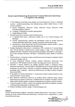 Zasady wsparcia finansowego dla sportowców CMS