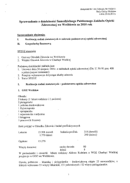 Sprawozdanie z działalności Samodzielnego
