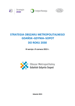 Strategia 2030 - Obszar Metropolitalny Gdańsk Gdynia Sopot