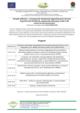 Program seminarium IWNiRZ na POLECOSYSTEM w dniu 28.10.15