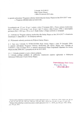 W sprawie uchwalenia "Programu ochrony środowiska dla Gminy
