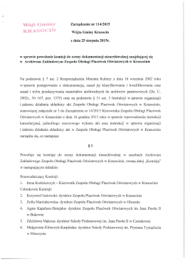 Wójt Grminy Zarządzenie nr 114/2015