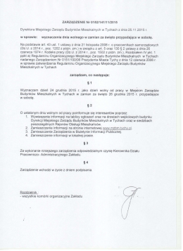 ZARZĄDZENIE Nr 0152114111112015