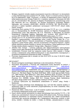 Regulamin promocji „Kupony fly.pl za doładowania”