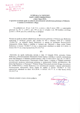 UCHWAŁA Nr VII/53/2015 RADY GMINY BORKOWICE z dnia 2