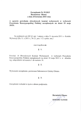 Zarządzenie Nr 35.2015 - Urząd Miejski w Oleśnie