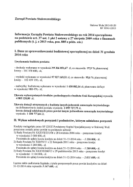Informacja Zarządu Powiatu Stalowowolskiego