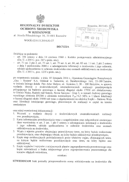 Decyzja Regionalnego Dyrektora Ochrony Środowiska