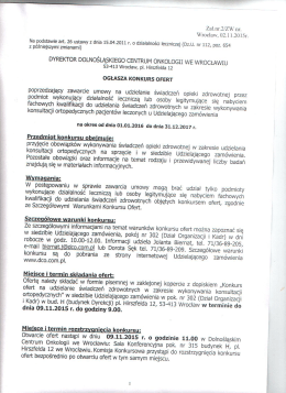 DYREKTOR DOLNOŚLĄSKIEGO CENTRUM ONKOLOGII WE