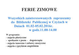 FERIE ZIMOWE