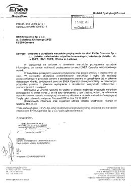 warunki techniczne przyłączenia do sieci energetycznej