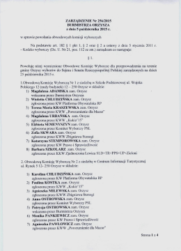ZARZĄDZENIE Nr 25612015 BURMISTRZA ORZYSZA z dnia 5