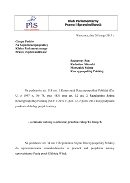 Klub Parlamentarny Prawo i Sprawiedliwość Grupa Posłów Na Sejm