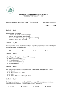 matematyka B - Niepubliczne Liceum Ogólnokształcące nr 81 SGH
