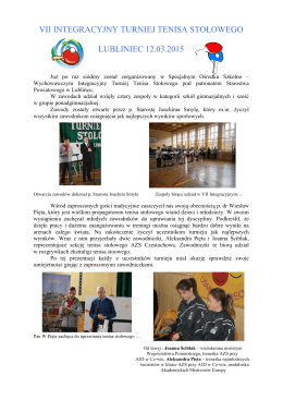 vii integracyjny turniej tenisa stołowego lubliniec 12.03.2015