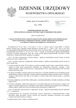 Rozporządzenie Nr 1/2015 z dnia 4 września 2015 r.