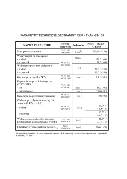 parametry techniczne geotkaniny rem – tkan gt/165 - Rem-Masz