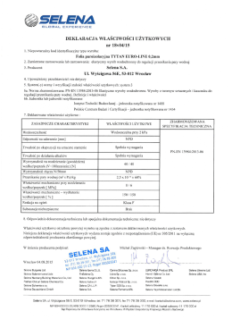 Deklaracja Właściwości Użytkowych Folia Tytan Euro