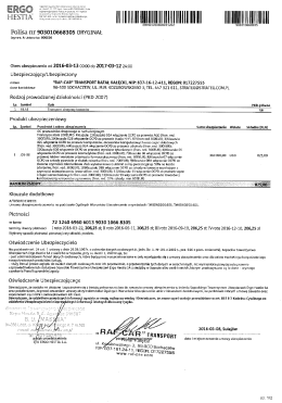 właściciel: RAF-CAR TRANSPORT RAFAŁ KAŁĘCKI data wydruku