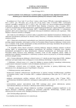 Uchwała Nr 52/VIII/2015 Rady Miejskiej w Sosnowcu z
