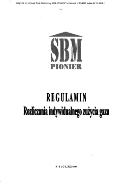 Regulamin rozliczania indywidualnego zużycia gazu.