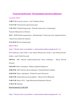 Program konferencji "Dermatologia interdyscyplinarna"