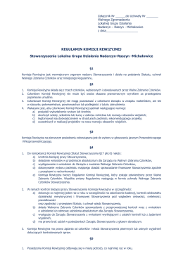 Regulamin Komisji Rewizyjnej - Lokalna Grupa Działania Nadarzyn